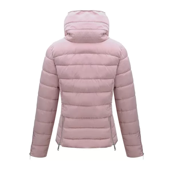 Bellivera Womens Lightweight Puffer Jacket, Winter Coats for Women Warm Quilted Bubble Padded Hood Coat with Faux Fur Collar