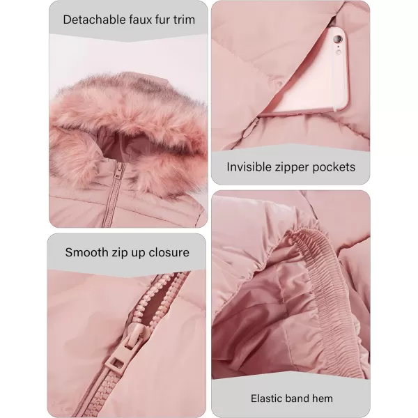 Bellivera Womens Lightweight Puffer Jacket, Winter Coats for Women Warm Quilted Bubble Padded Hood Coat with Faux Fur Collar