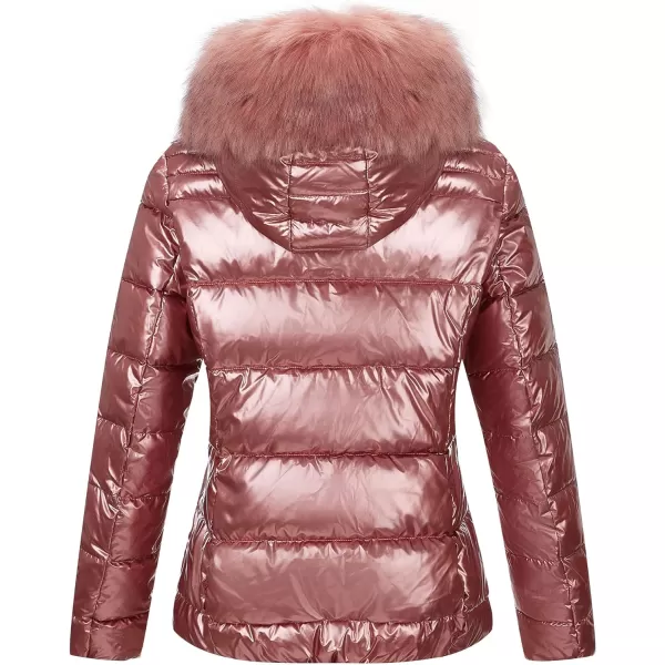 Bellivera Womens Lightweight Puffer Jacket, Winter Coats for Women Warm Quilted Bubble Padded Hood Coat with Faux Fur Collar