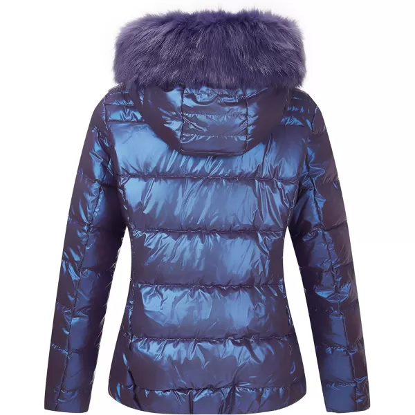 Bellivera Womens Lightweight Puffer Jacket, Winter Coats for Women Warm Quilted Bubble Padded Hood Coat with Faux Fur Collar
