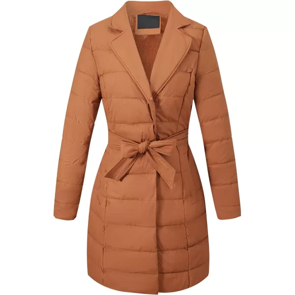 Bellivera Women's Puffer Jacket Faux Leather Bubble Padding Sherpa-Lined Coat with Removable Fur Collar