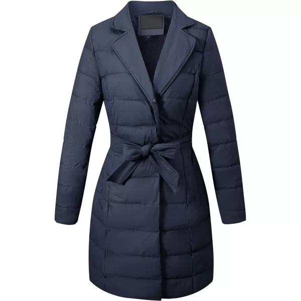 Bellivera Women's Puffer Jacket Faux Leather Bubble Padding Sherpa-Lined Coat with Removable Fur Collar