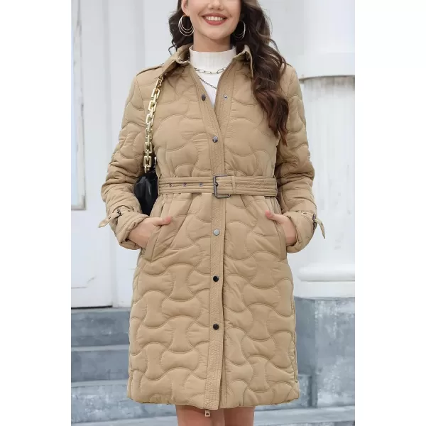 Bellivera Women's Quilted Lightweight Puffer Jacket, Winter Coats for Women Long Padded Bubble Coat