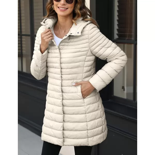 Bellivera Women's Quilted Lightweight Puffer Jacket, Winter Coats for Women Long Padded Bubble Coat