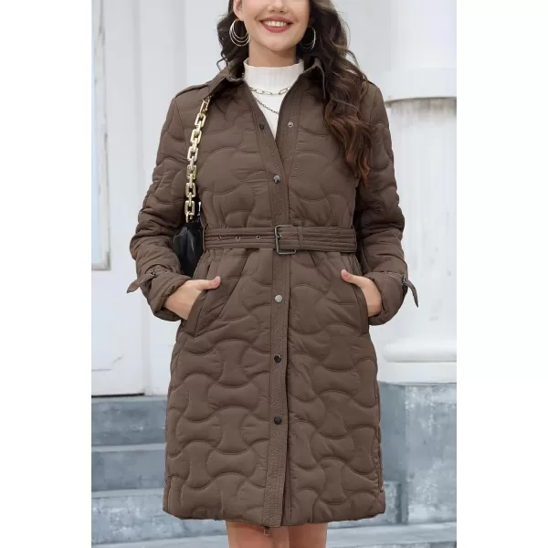 Bellivera Women's Quilted Lightweight Puffer Jacket, Winter Coats for Women Long Padded Bubble Coat