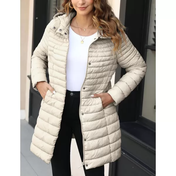 Bellivera Women's Quilted Lightweight Puffer Jacket, Winter Coats for Women Long Padded Bubble Coat