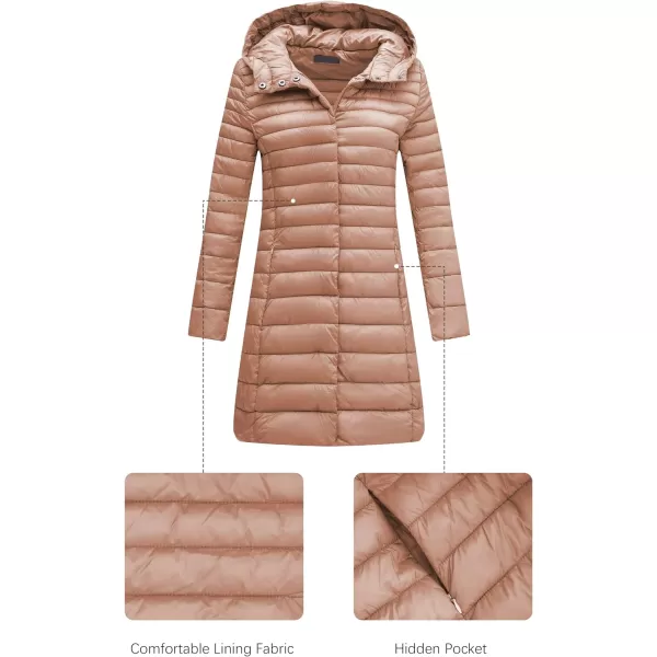 Bellivera Women's Quilted Lightweight Puffer Jacket, Winter Coats for Women Long Padded Bubble Coat