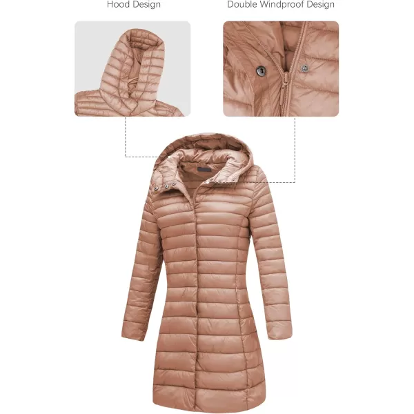 Bellivera Women's Quilted Lightweight Puffer Jacket, Winter Coats for Women Long Padded Bubble Coat