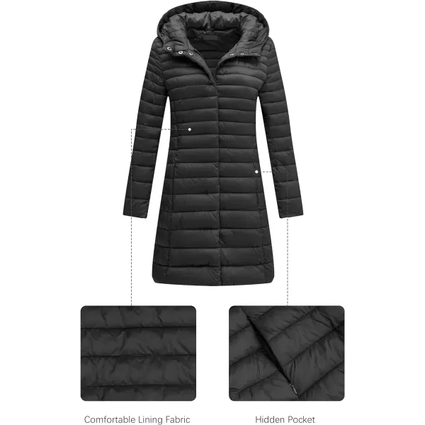 Bellivera Women's Quilted Lightweight Puffer Jacket, Winter Coats for Women Long Padded Bubble Coat