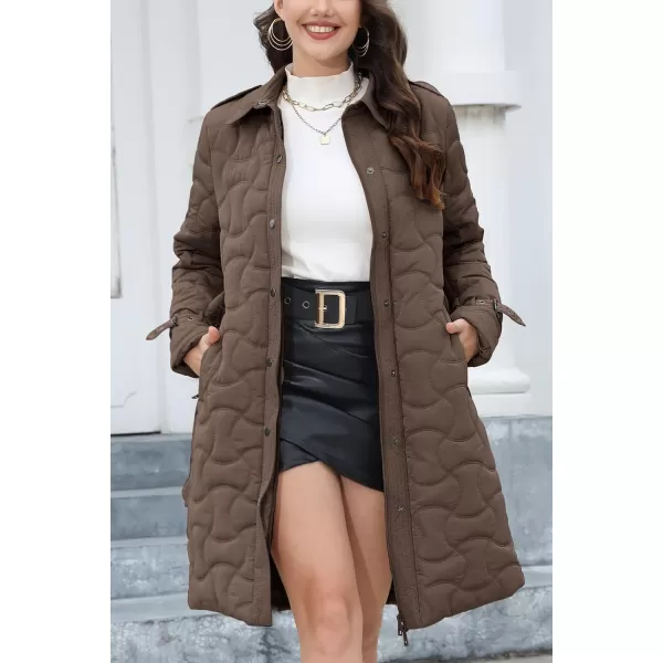 Bellivera Women's Quilted Lightweight Puffer Jacket, Winter Coats for Women Long Padded Bubble Coat