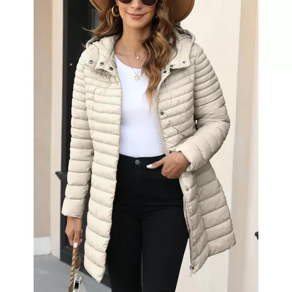 Bellivera Women's Quilted Lightweight Puffer Jacket, Winter Coats for Women Long Padded Bubble Coat