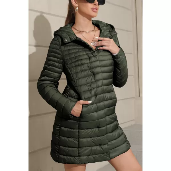 Bellivera Women's Quilted Lightweight Puffer Jacket, Winter Coats for Women Long Padded Bubble Coat