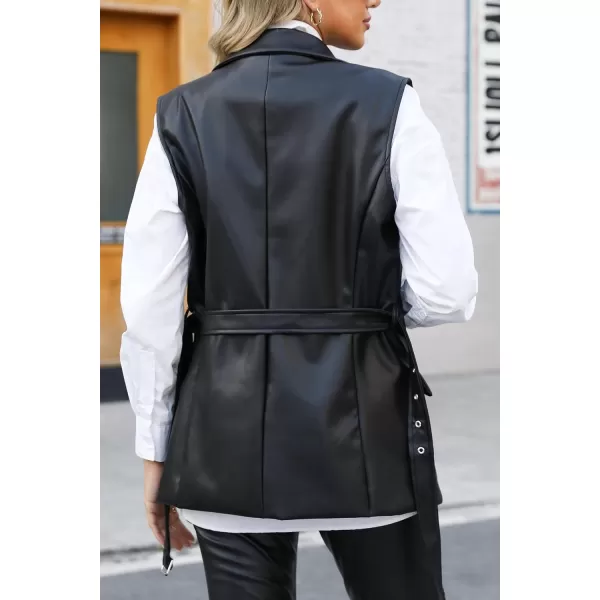 Bellivera Women's Vest Motorcycle Biker Faux Leather Sleeveless Jacket PU Waistcoat with Pockets