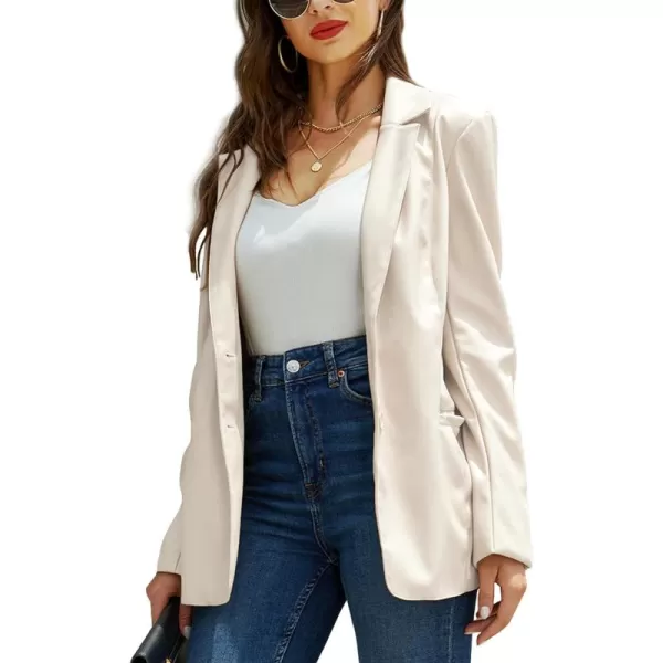 Bellivera Women's Faux Leather Blazer Jacket Oversized Long Sleeve Coat Motorcycle Vegan Pleather Outerwear