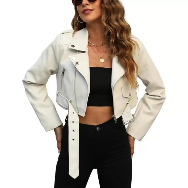 Bellivera Women's Faux Leather Jacket Bomber Casual Zip Up Coat PU Moto Bike Outwear with Pockets