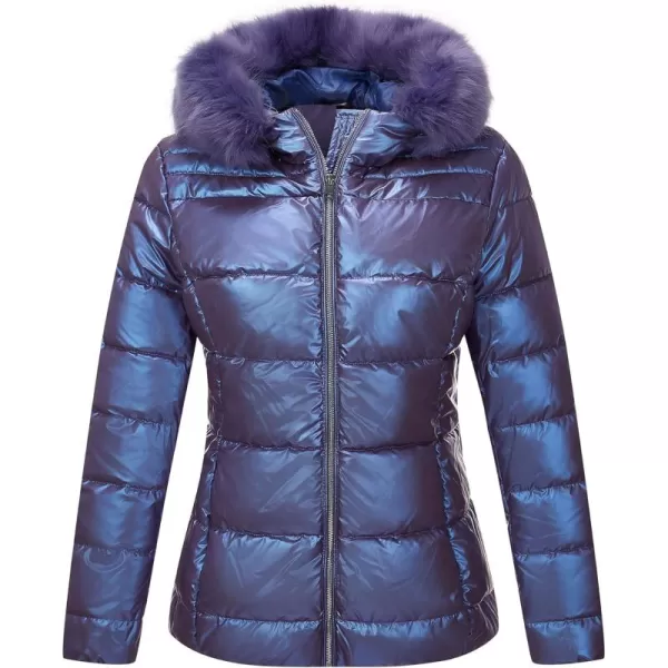 Bellivera Womens Lightweight Puffer Jacket, Winter Coats for Women Warm Quilted Bubble Padded Hood Coat with Faux Fur Collar