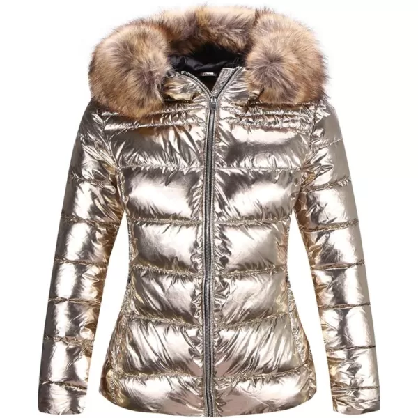 Bellivera Womens Lightweight Puffer Jacket, Winter Coats for Women Warm Quilted Bubble Padded Hood Coat with Faux Fur Collar