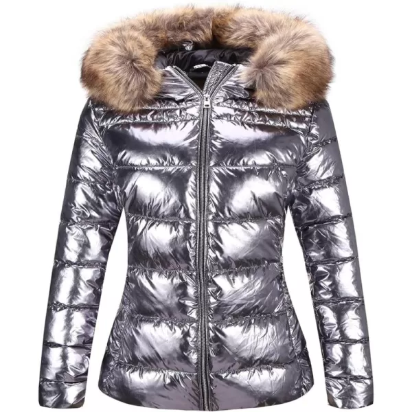 Bellivera Womens Lightweight Puffer Jacket, Winter Coats for Women Warm Quilted Bubble Padded Hood Coat with Faux Fur Collar