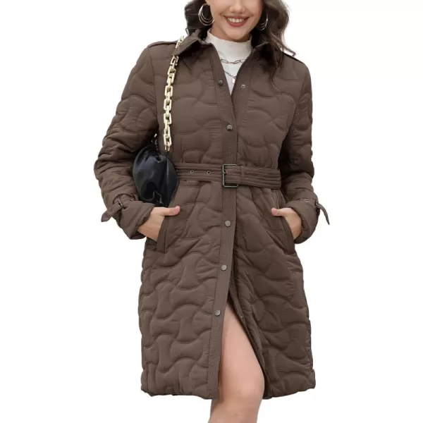 Bellivera Women's Quilted Lightweight Puffer Jacket, Winter Coats for Women Long Padded Bubble Coat