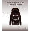 imageBellivera Women Double Sided Faux Fur Jacket Spring and Winter Fashion Reversible Hood Puffer Coat with Fur CollarBrown