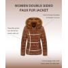 imageBellivera Women Double Sided Faux Fur Jacket Spring and Winter Fashion Reversible Hood Puffer Coat with Fur CollarCamel