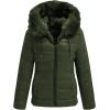 imageBellivera Women Double Sided Faux Fur Jacket Spring and Winter Fashion Reversible Hood Puffer Coat with Fur CollarGreen
