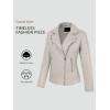 imageBellivera Womens Faux Leather Casual Jacket 2025 Spring Trendy Motorcycle Outfits Lightweight Classic CoatBeige