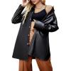 imageBellivera Womens Faux Leather Casual Jacket 2025 Spring Trendy Motorcycle Outfits Lightweight Classic CoatBlack Midlength Jacket