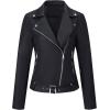 imageBellivera Womens Faux Leather Casual Jacket 2025 Spring Trendy Motorcycle Outfits Lightweight Classic CoatBlack With Belt