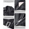 imageBellivera Womens Faux Leather Casual Jacket 2025 Spring Trendy Motorcycle Outfits Lightweight Classic CoatBlack With Belt
