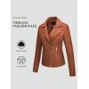 imageBellivera Womens Faux Leather Casual Jacket 2025 Spring Trendy Motorcycle Outfits Lightweight Classic CoatBrown
