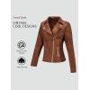 imageBellivera Womens Faux Leather Casual Jacket 2025 Spring Trendy Motorcycle Outfits Lightweight Classic CoatBrown Retro