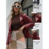 imageBellivera Womens Faux Leather Casual Jacket 2025 Spring Trendy Motorcycle Outfits Lightweight Classic CoatRed