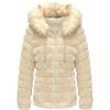 imageBellivera Women Double Sided Faux Fur Jacket Spring and Winter Fashion Reversible Hood Puffer Coat with Fur CollarCoffee