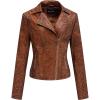 imageBellivera Womens Faux Leather Casual Jacket 2025 Spring Trendy Motorcycle Outfits Lightweight Classic CoatBrown Retro