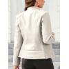 imageBellivera Faux Leather Jacket Women Motorcycle Zipper Bomber PU Bike Coat with PocketsCoal Beige