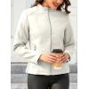 imageBellivera Faux Leather Jacket Women Motorcycle Zipper Bomber PU Bike Coat with PocketsCoal Beige