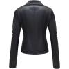 imageBellivera Faux Leather Jacket for Women Studded Rivet Floral Moto Biker Short Lapel CoatBlack Embroidered
