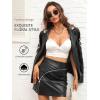 imageBellivera Faux Leather Jacket for Women Studded Rivet Floral Moto Biker Short Lapel CoatBlack Embroidered