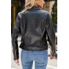 imageBellivera Faux Leather Jacket for Women Studded Rivet Floral Moto Biker Short Lapel CoatBlack Floral Belt Jacket