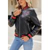 imageBellivera Faux Leather Jacket for Women Studded Rivet Floral Moto Biker Short Lapel CoatBlack Floral Motorcycle Jacket