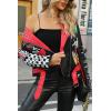 imageBellivera Faux Leather Jacket for Women Studded Rivet Floral Moto Biker Short Lapel CoatBlack Red
