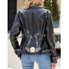 imageBellivera Faux Leather Jacket for Women Studded Rivet Floral Moto Biker Short Lapel CoatBlack Studded Jacket