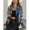 imageBellivera Faux Leather Jacket for Women Studded Rivet Floral Moto Biker Short Lapel CoatBlue