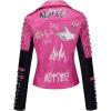 imageBellivera Faux Leather Jacket for Women Studded Rivet Floral Moto Biker Short Lapel CoatPink Black
