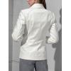 imageBellivera Faux Leather Jacket for Women Studded Rivet Floral Moto Biker Short Lapel CoatWhite Embroidered