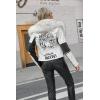 imageBellivera Faux Leather Jacket for Women Studded Rivet Floral Moto Biker Short Lapel CoatWhite With Collar