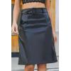 imageBellivera Women Faux Leather Basic Bodycon High Waisted Short PU Stretchy Pleated Mini SkirtAlined Skirt