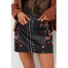 imageBellivera Women Faux Leather Basic Bodycon High Waisted Short PU Stretchy Pleated Mini SkirtEmbroidered Skirt