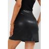 imageBellivera Women Faux Leather Basic Bodycon High Waisted Short PU Stretchy Pleated Mini SkirtEmbroidered Skirt
